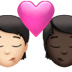 🧑🏻‍❤️‍💋‍🧑🏿 kiss: person, person, light skin tone, dark skin tone display on Apple